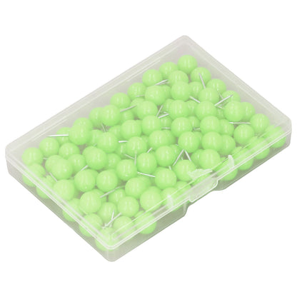 100Pcs Push Pins Map Tacks Steel Plastic Decorative Marking Pins for Cork Boards 9.5x20mm Green V1294-YM0523-3117220052713