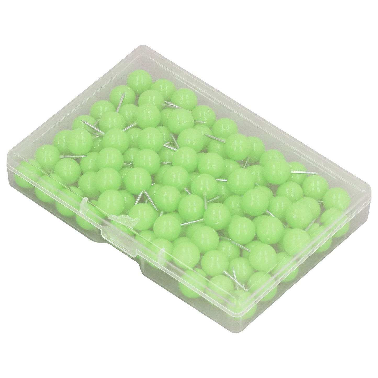 100Pcs Push Pins Map Tacks Steel Plastic Decorative Marking Pins for Cork Boards 9.5x20mm Green V1294-YM0523-3117220052713