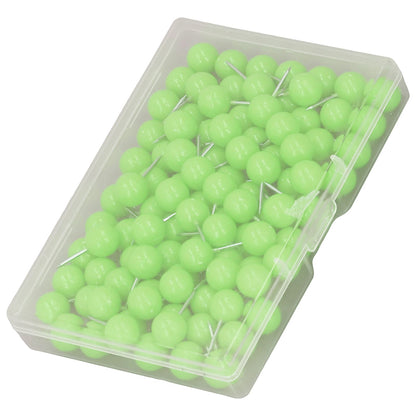 100Pcs Push Pins Map Tacks Steel Plastic Decorative Marking Pins for Cork Boards 9.5x20mm Green V1294-YM0523-3117220052713