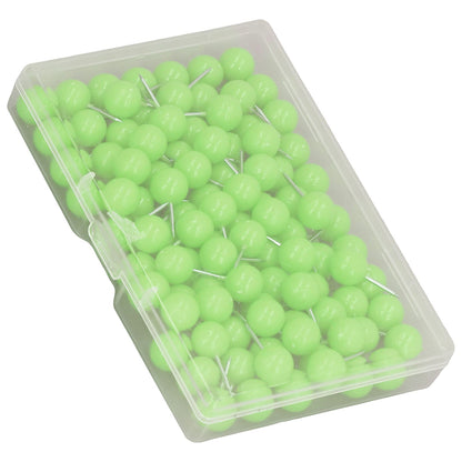 100Pcs Push Pins Map Tacks Steel Plastic Decorative Marking Pins for Cork Boards 9.5x20mm Green V1294-YM0523-3117220052713