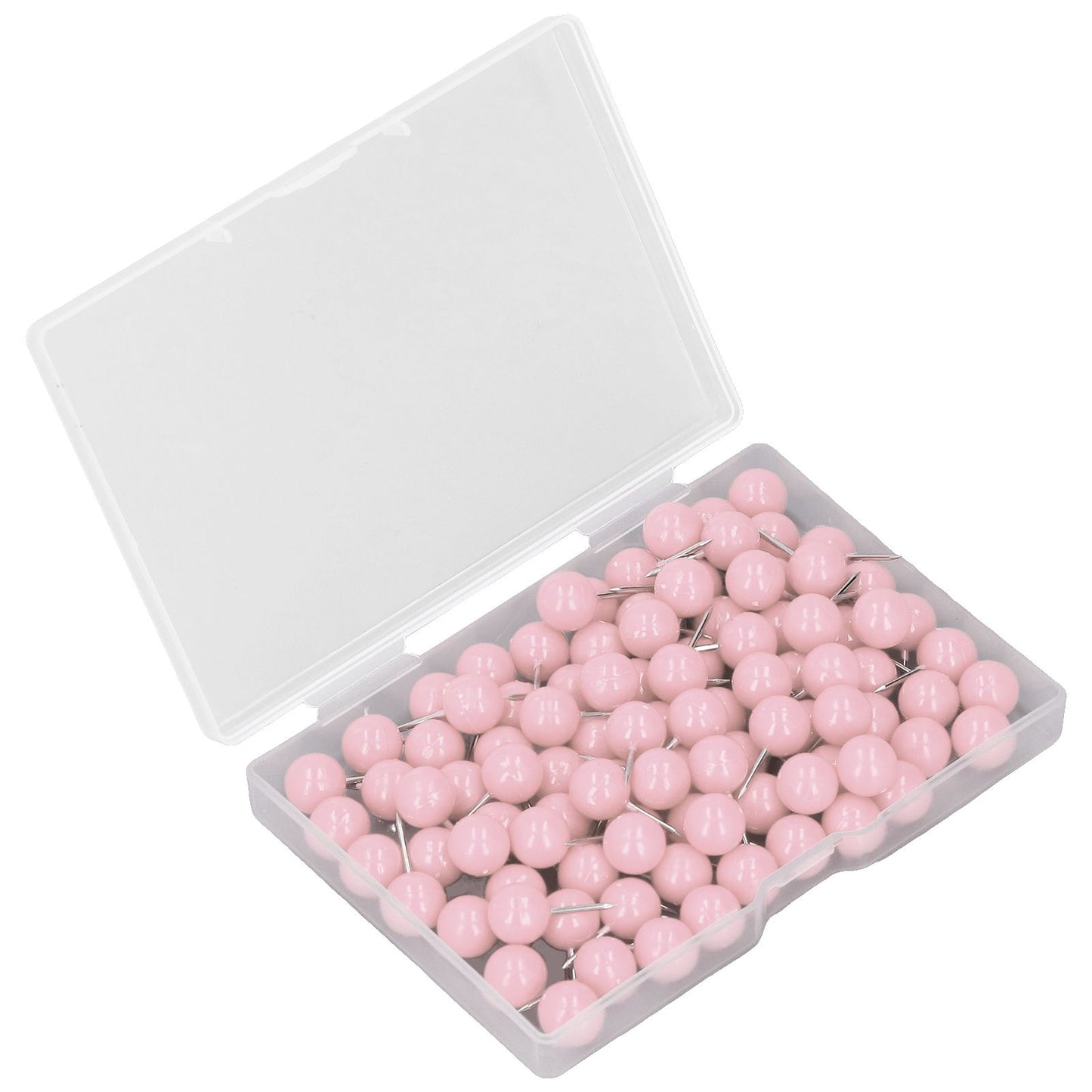 100Pcs Push Pins Map Tacks Steel Plastic Decorative Marking Pins for Cork Boards 9.5x20mm Pink V1294-YM0523-3117220052714