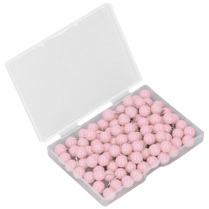 100Pcs Push Pins Map Tacks Steel Plastic Decorative Marking Pins for Cork Boards 9.5x20mm Pink V1294-YM0523-3117220052714
