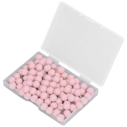 100Pcs Push Pins Map Tacks Steel Plastic Decorative Marking Pins for Cork Boards 9.5x20mm Pink V1294-YM0523-3117220052714