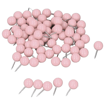 100Pcs Push Pins Map Tacks Steel Plastic Decorative Marking Pins for Cork Boards 9.5x20mm Pink V1294-YM0523-3117220052714