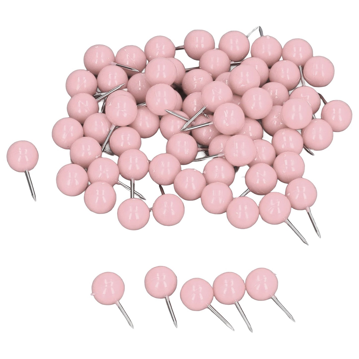 100Pcs Push Pins Map Tacks Steel Plastic Decorative Marking Pins for Cork Boards 9.5x20mm Pink V1294-YM0523-3117220052714