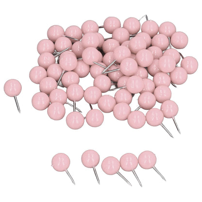 100Pcs Push Pins Map Tacks Steel Plastic Decorative Marking Pins for Cork Boards 9.5x20mm Pink V1294-YM0523-3117220052714