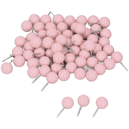 100Pcs Push Pins Map Tacks Steel Plastic Decorative Marking Pins for Cork Boards 9.5x20mm Pink V1294-YM0523-3117220052714
