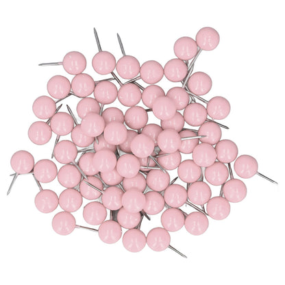 100Pcs Push Pins Map Tacks Steel Plastic Decorative Marking Pins for Cork Boards 9.5x20mm Pink V1294-YM0523-3117220052714