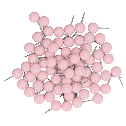 100Pcs Push Pins Map Tacks Steel Plastic Decorative Marking Pins for Cork Boards 9.5x20mm Pink V1294-YM0523-3117220052714