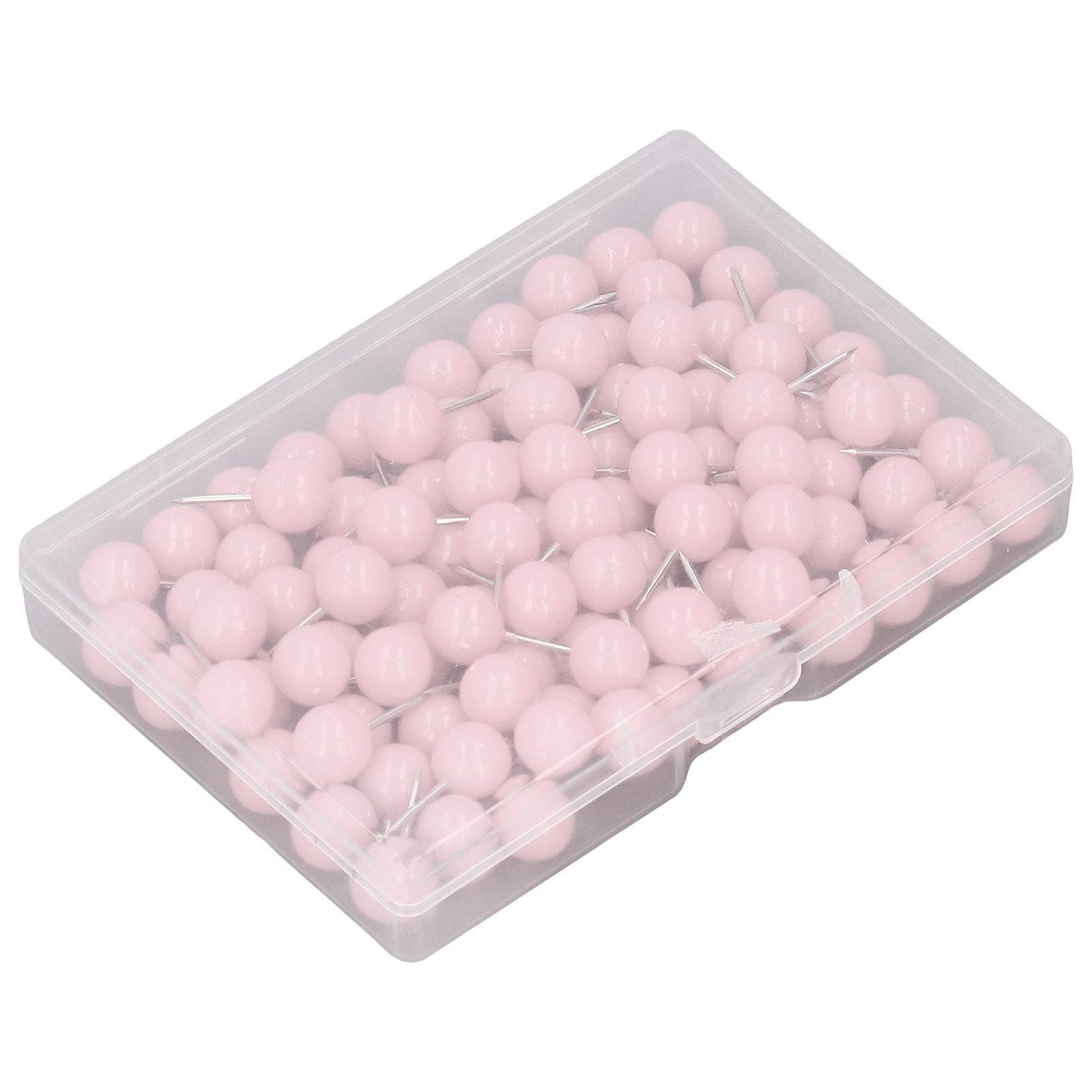 100Pcs Push Pins Map Tacks Steel Plastic Decorative Marking Pins for Cork Boards 9.5x20mm Pink V1294-YM0523-3117220052714