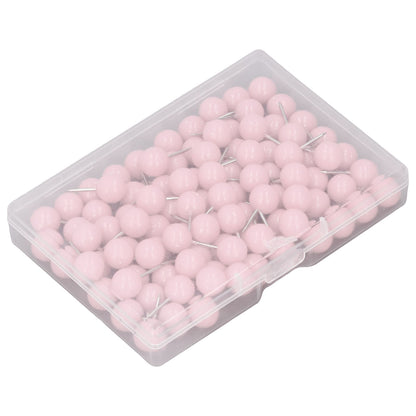 100Pcs Push Pins Map Tacks Steel Plastic Decorative Marking Pins for Cork Boards 9.5x20mm Pink V1294-YM0523-3117220052714