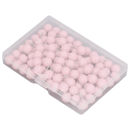 100Pcs Push Pins Map Tacks Steel Plastic Decorative Marking Pins for Cork Boards 9.5x20mm Pink V1294-YM0523-3117220052714