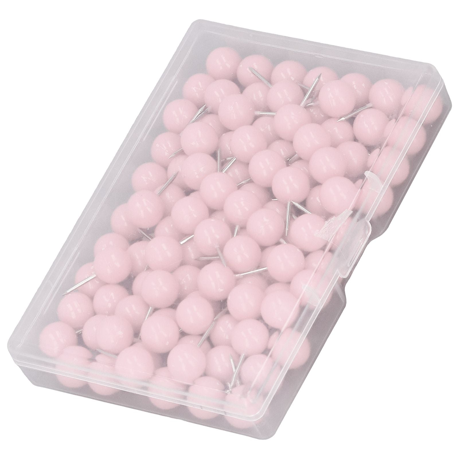 100Pcs Push Pins Map Tacks Steel Plastic Decorative Marking Pins for Cork Boards 9.5x20mm Pink V1294-YM0523-3117220052714