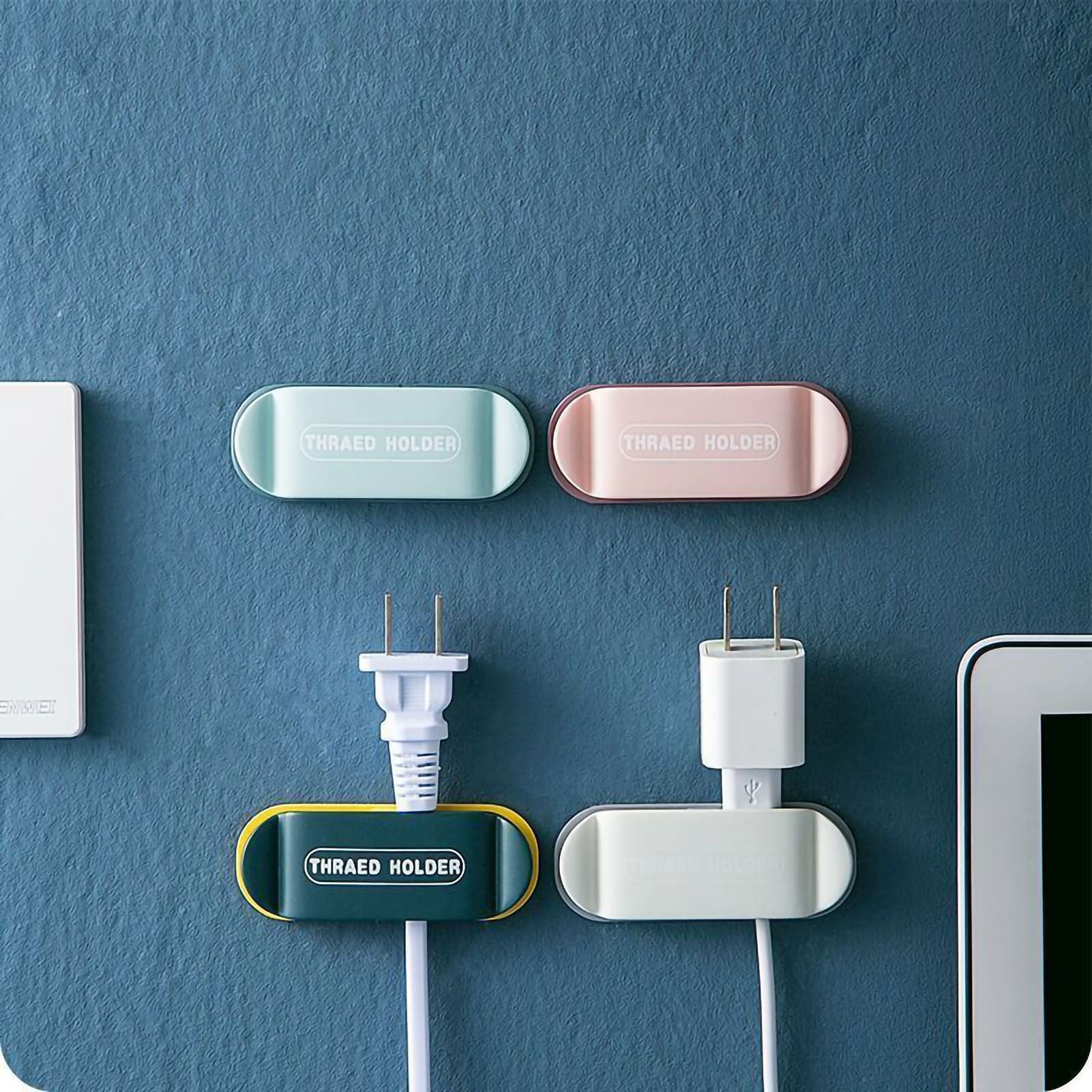 Power Plug Holder Wall Mounted Punching Free Adhesive Multifunction for Living Room Kitchen Bedroom Random V1294-YM0523-3117220056311