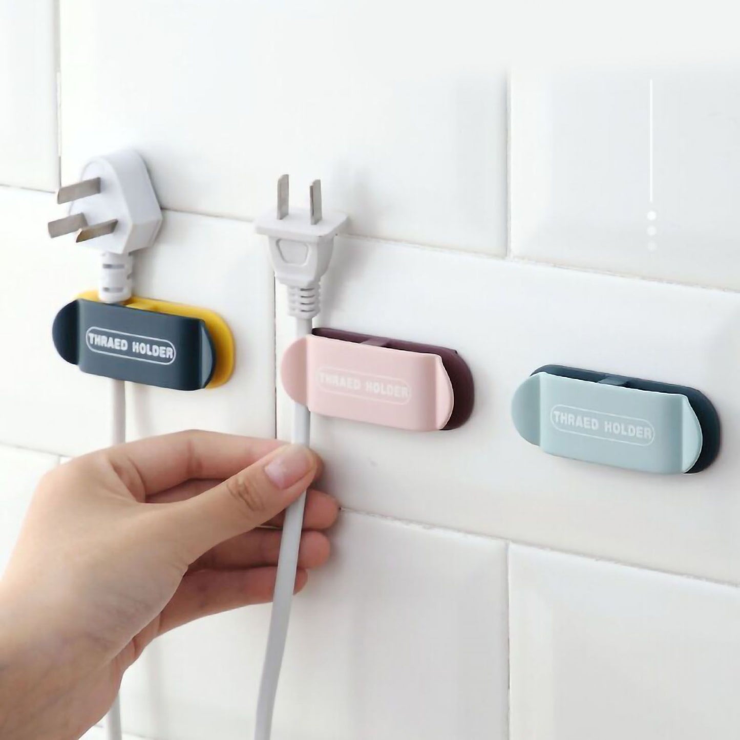 Power Plug Holder Wall Mounted Punching Free Adhesive Multifunction for Living Room Kitchen Bedroom Random V1294-YM0523-3117220056311