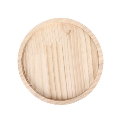 Clip On Tray Natural Bamboo 9.8in Round Home Couch Sofa Armrest Clip Tray Table for Snack Coffee Tee Remote V1294-YM0523-3117220056711