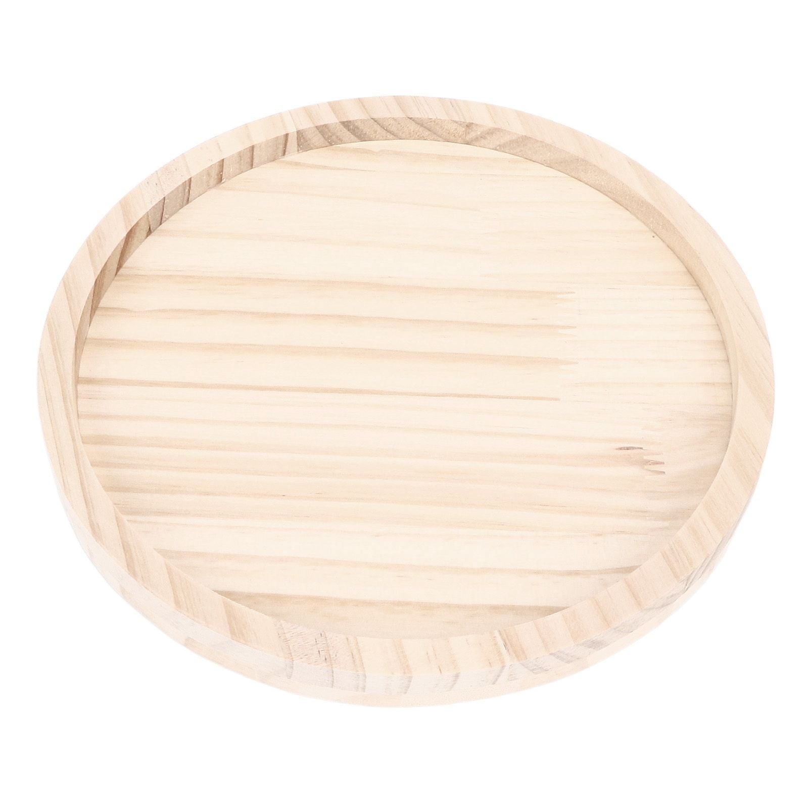 Clip On Tray Natural Bamboo 9.8in Round Home Couch Sofa Armrest Clip Tray Table for Snack Coffee Tee Remote V1294-YM0523-3117220056711
