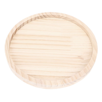 Clip On Tray Natural Bamboo 9.8in Round Home Couch Sofa Armrest Clip Tray Table for Snack Coffee Tee Remote V1294-YM0523-3117220056711