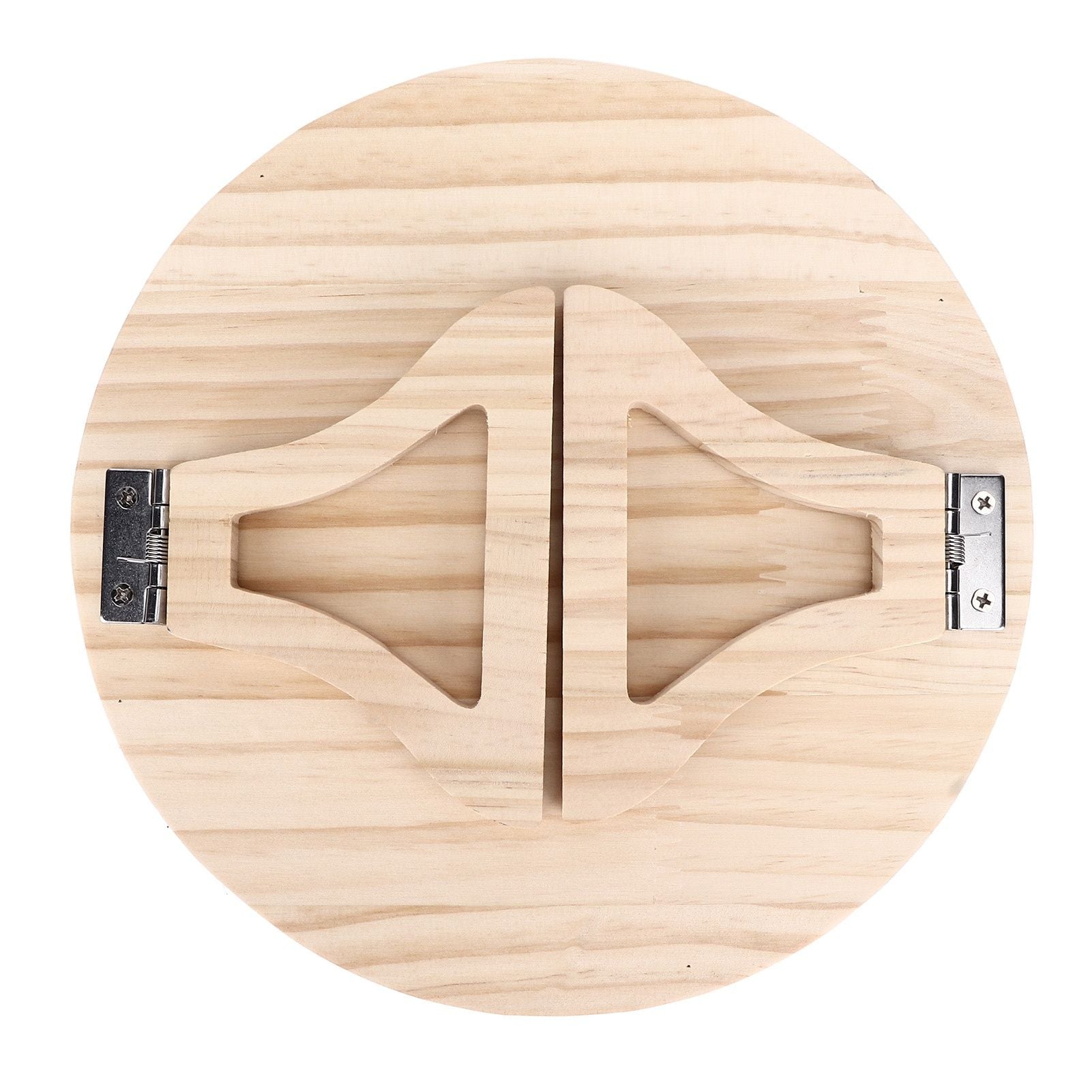 Clip On Tray Natural Bamboo 9.8in Round Home Couch Sofa Armrest Clip Tray Table for Snack Coffee Tee Remote V1294-YM0523-3117220056711