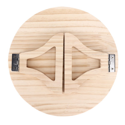 Clip On Tray Natural Bamboo 9.8in Round Home Couch Sofa Armrest Clip Tray Table for Snack Coffee Tee Remote V1294-YM0523-3117220056711