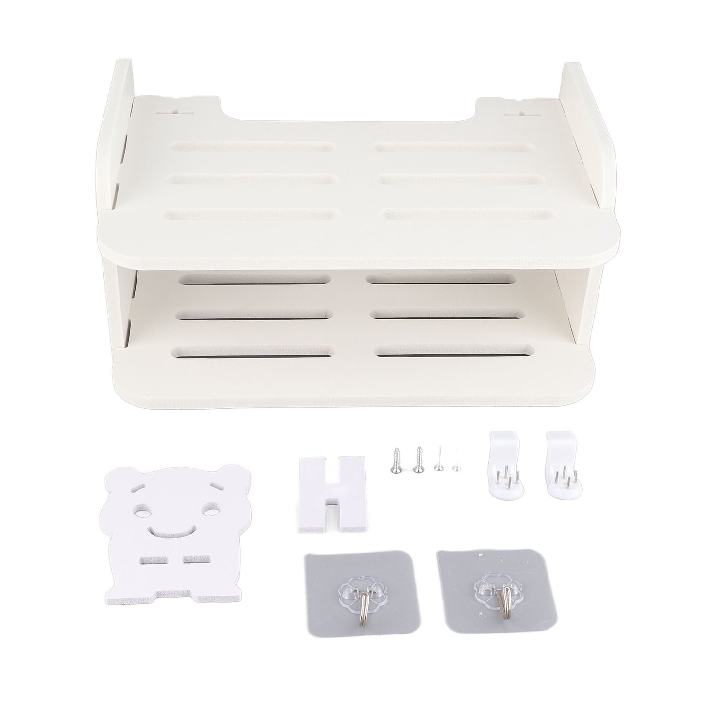 Set Top Box Shelf Free Punch Storage Rack Decorative Partition with Anti Collision Round Corner Rack V1294-YM0523-3117220056811