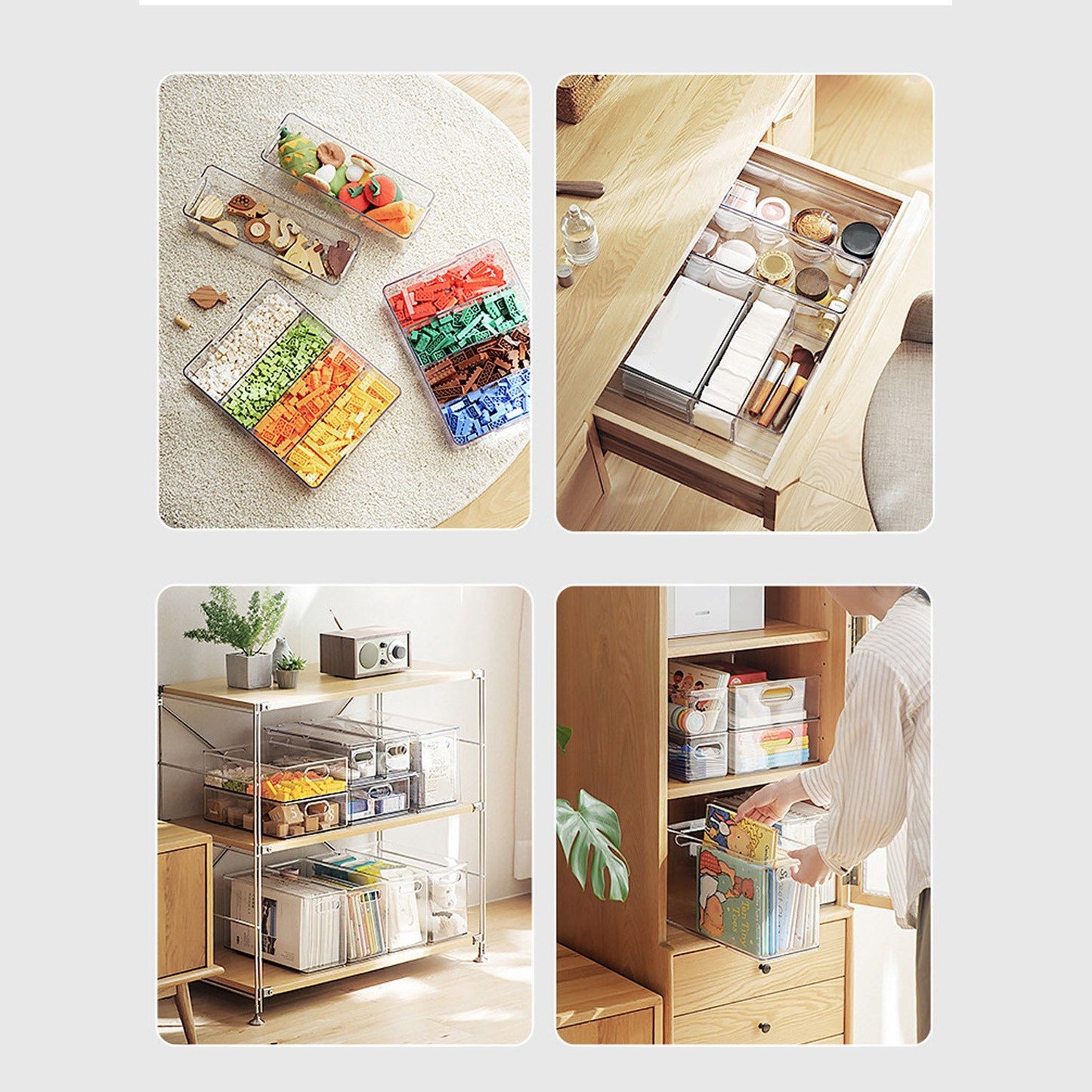 Drawer Storage Box Multifunctional Stackable Storage Container for Toothpaste Hairspray Soap Makeup Wipes V1294-YM0523-3117220056912