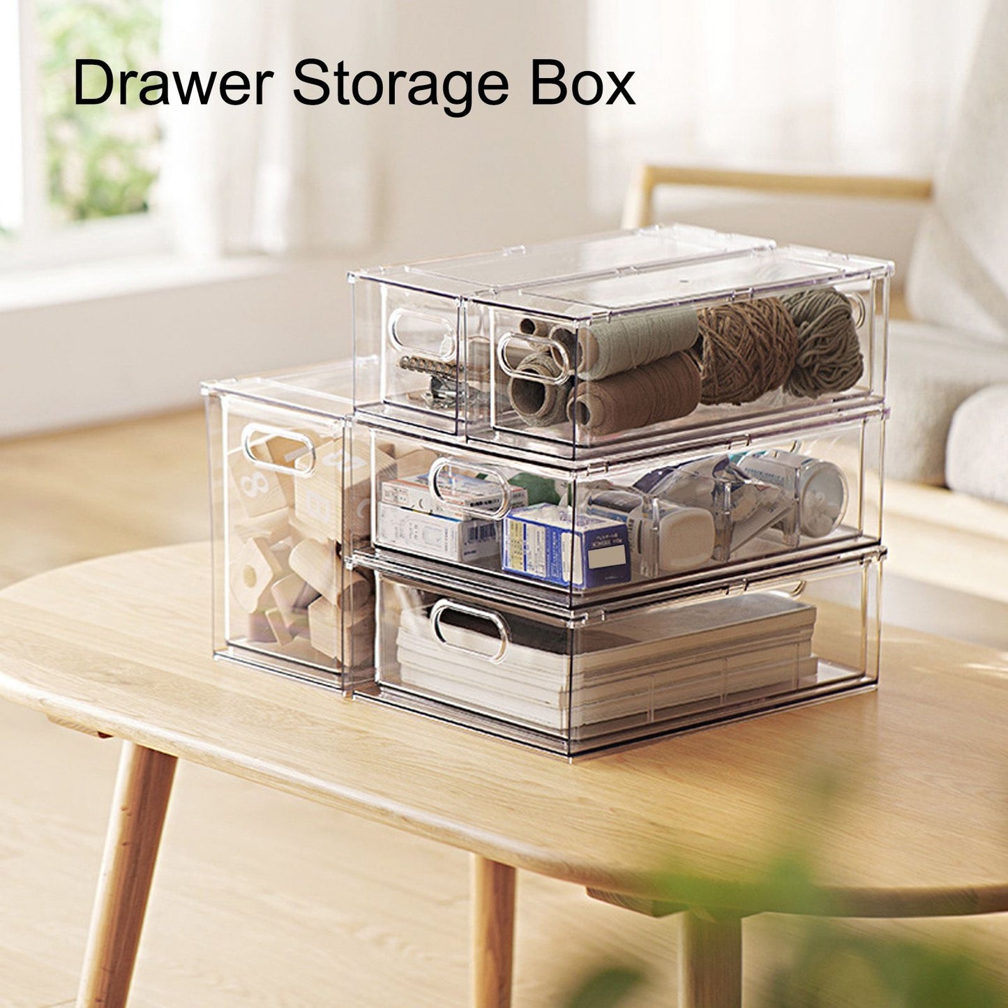Drawer Storage Box Multifunctional Stackable Storage Container for Toothpaste Hairspray Soap Makeup Wipes V1294-YM0523-3117220056912