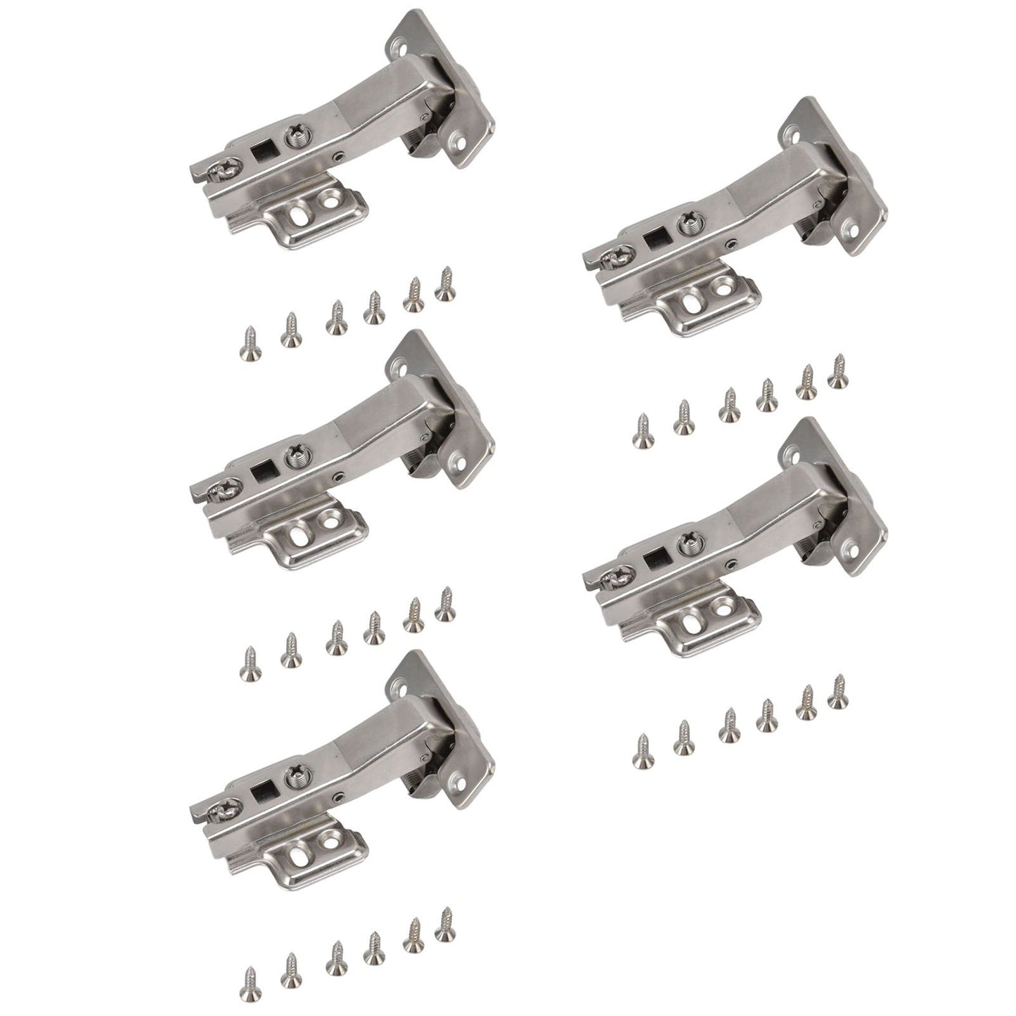 5Pcs Hydraulic Buffer Hinge Reduce Noise Closing Speed Anti Rust Cabinet Door Butt Hinge for Home Wardrobes V1294-YM0523-3117220058711