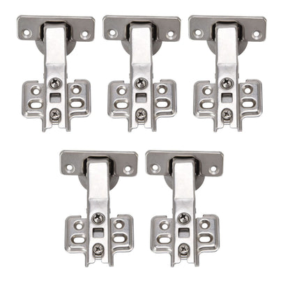 5Pcs Hydraulic Buffer Hinge Reduce Noise Closing Speed Anti Rust Cabinet Door Butt Hinge for Home Wardrobes V1294-YM0523-3117220058711