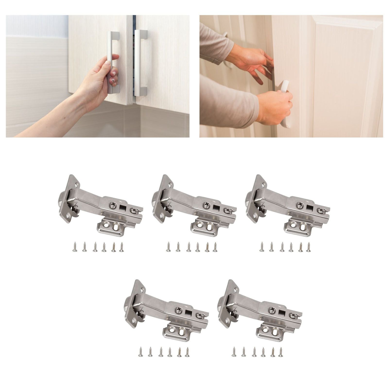 5Pcs Hydraulic Buffer Hinge Reduce Noise Closing Speed Anti Rust Cabinet Door Butt Hinge for Home Wardrobes V1294-YM0523-3117220058711