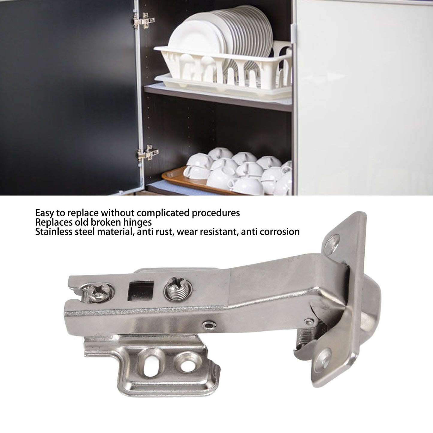 5Pcs Hydraulic Buffer Hinge Reduce Noise Closing Speed Anti Rust Cabinet Door Butt Hinge for Home Wardrobes V1294-YM0523-3117220058711
