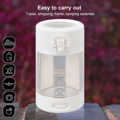 Light Up LED Seal Storage Jar Transparent Grinder 8X Magnifying Viewing Moistureproof for Herb V1294-YM0523-3117220059811