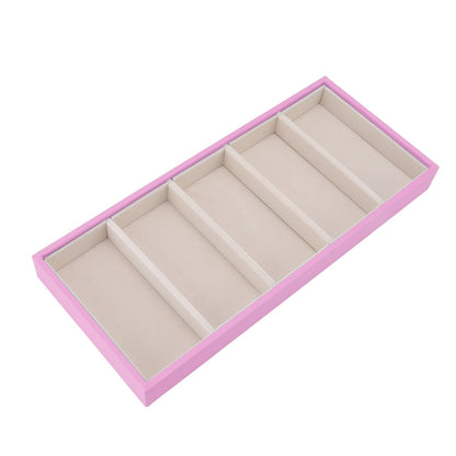 5 Grid Glasses Case Multifunction Space Saving 5 Slot Sunglasses Holder Storage Box Pink V1294-YM0523-3117220060812