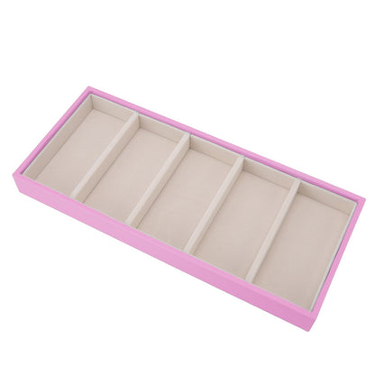 5 Grid Glasses Case Multifunction Space Saving 5 Slot Sunglasses Holder Storage Box Pink V1294-YM0523-3117220060812
