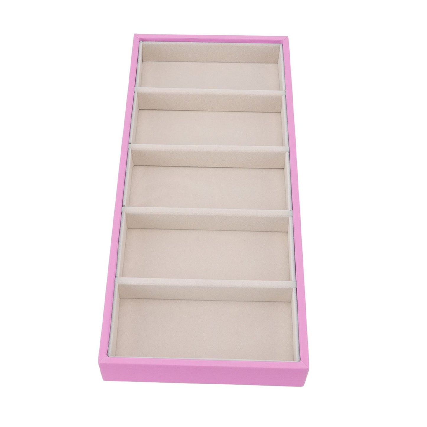 5 Grid Glasses Case Multifunction Space Saving 5 Slot Sunglasses Holder Storage Box Pink V1294-YM0523-3117220060812