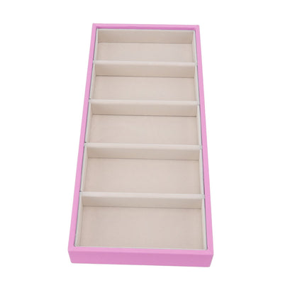 5 Grid Glasses Case Multifunction Space Saving 5 Slot Sunglasses Holder Storage Box Pink V1294-YM0523-3117220060812