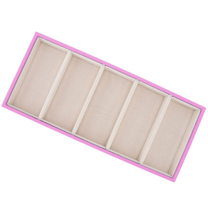 5 Grid Glasses Case Multifunction Space Saving 5 Slot Sunglasses Holder Storage Box Pink V1294-YM0523-3117220060812