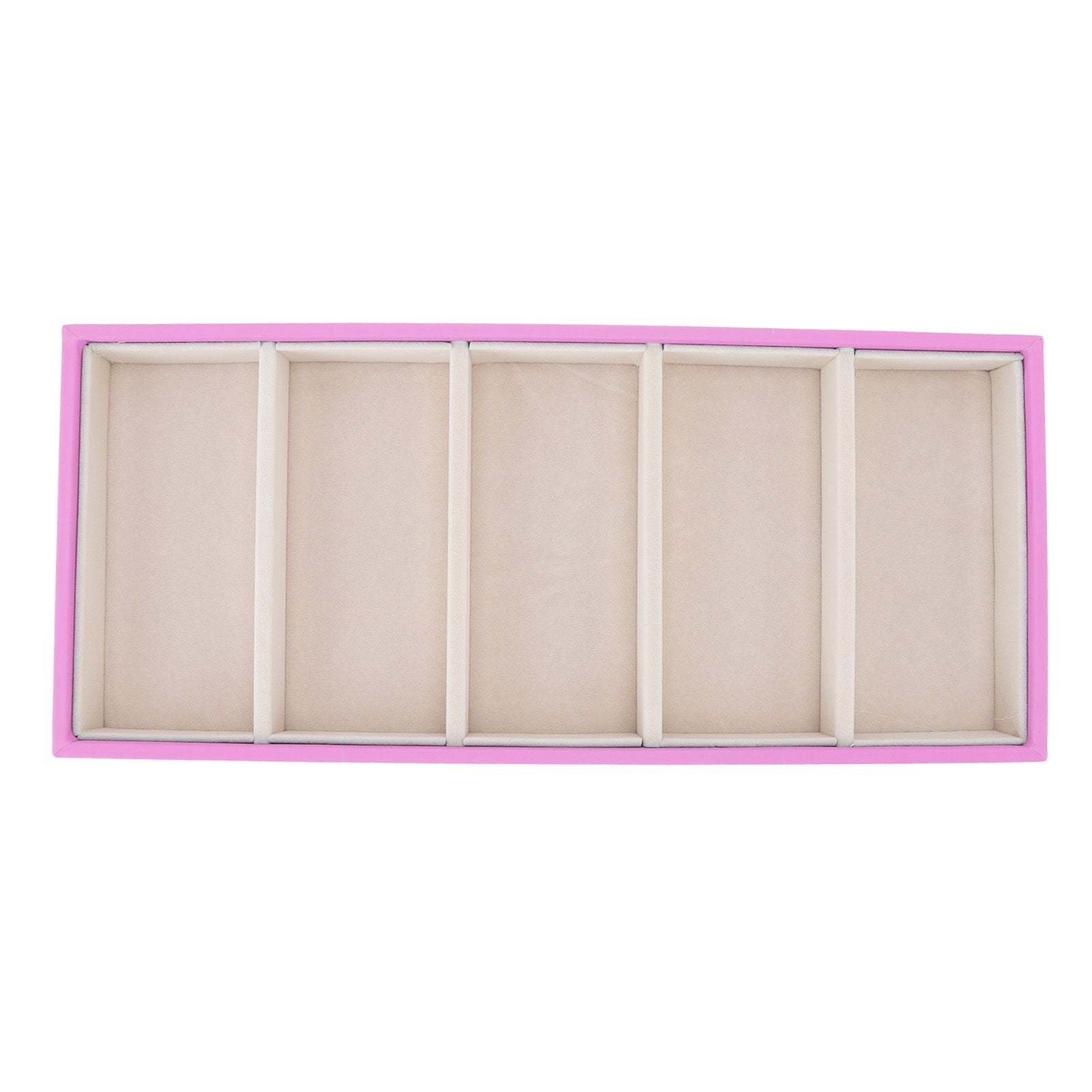 5 Grid Glasses Case Multifunction Space Saving 5 Slot Sunglasses Holder Storage Box Pink V1294-YM0523-3117220060812