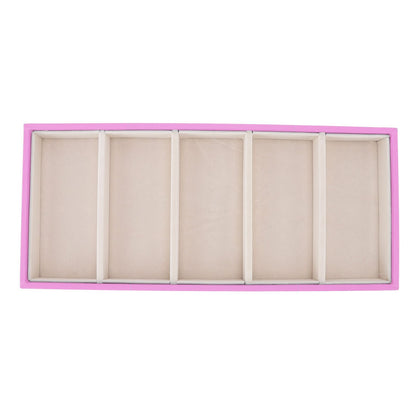 5 Grid Glasses Case Multifunction Space Saving 5 Slot Sunglasses Holder Storage Box Pink V1294-YM0523-3117220060812