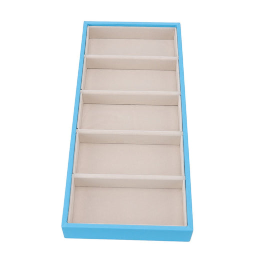 5 Grid Glasses Case Multifunction Space Saving 5 Slot Sunglasses Holder Storage Box Light Blue V1294-YM0523-3117220060813