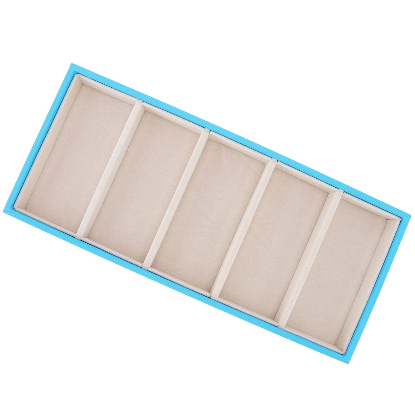 5 Grid Glasses Case Multifunction Space Saving 5 Slot Sunglasses Holder Storage Box Light Blue V1294-YM0523-3117220060813