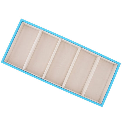 5 Grid Glasses Case Multifunction Space Saving 5 Slot Sunglasses Holder Storage Box Light Blue V1294-YM0523-3117220060813