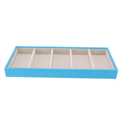 5 Grid Glasses Case Multifunction Space Saving 5 Slot Sunglasses Holder Storage Box Light Blue V1294-YM0523-3117220060813