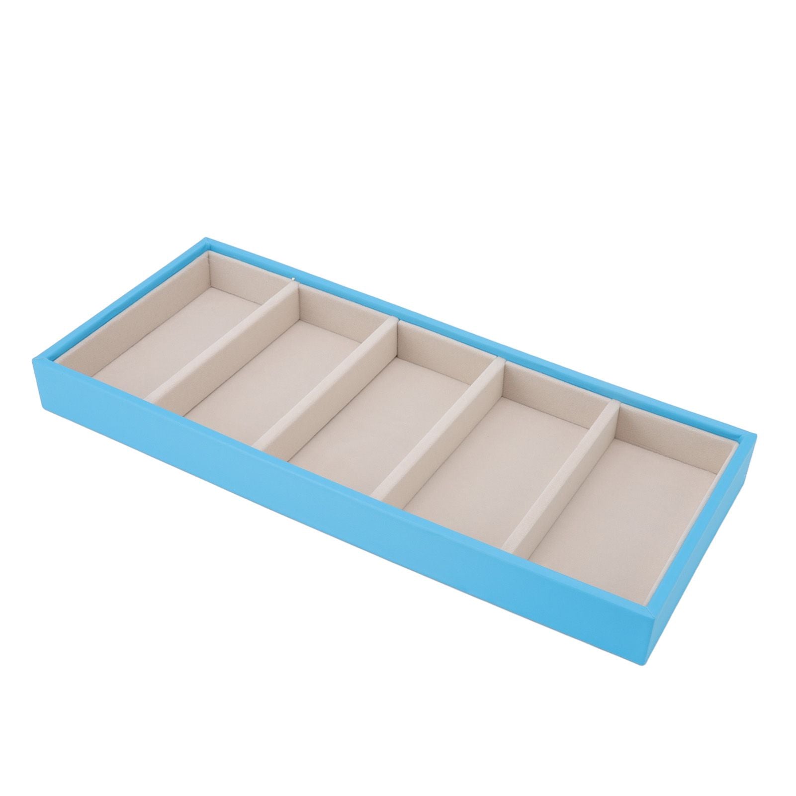 5 Grid Glasses Case Multifunction Space Saving 5 Slot Sunglasses Holder Storage Box Light Blue V1294-YM0523-3117220060813