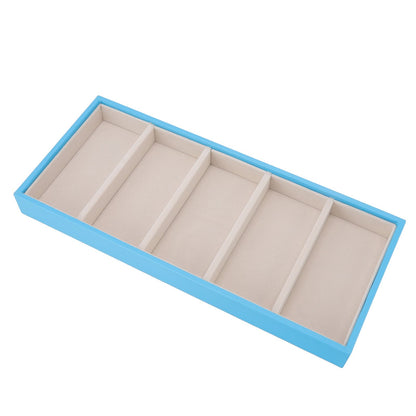 5 Grid Glasses Case Multifunction Space Saving 5 Slot Sunglasses Holder Storage Box Light Blue V1294-YM0523-3117220060813