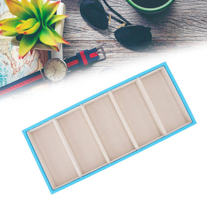 5 Grid Glasses Case Multifunction Space Saving 5 Slot Sunglasses Holder Storage Box Light Blue V1294-YM0523-3117220060813