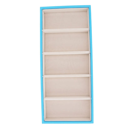5 Grid Glasses Case Multifunction Space Saving 5 Slot Sunglasses Holder Storage Box Light Blue V1294-YM0523-3117220060813