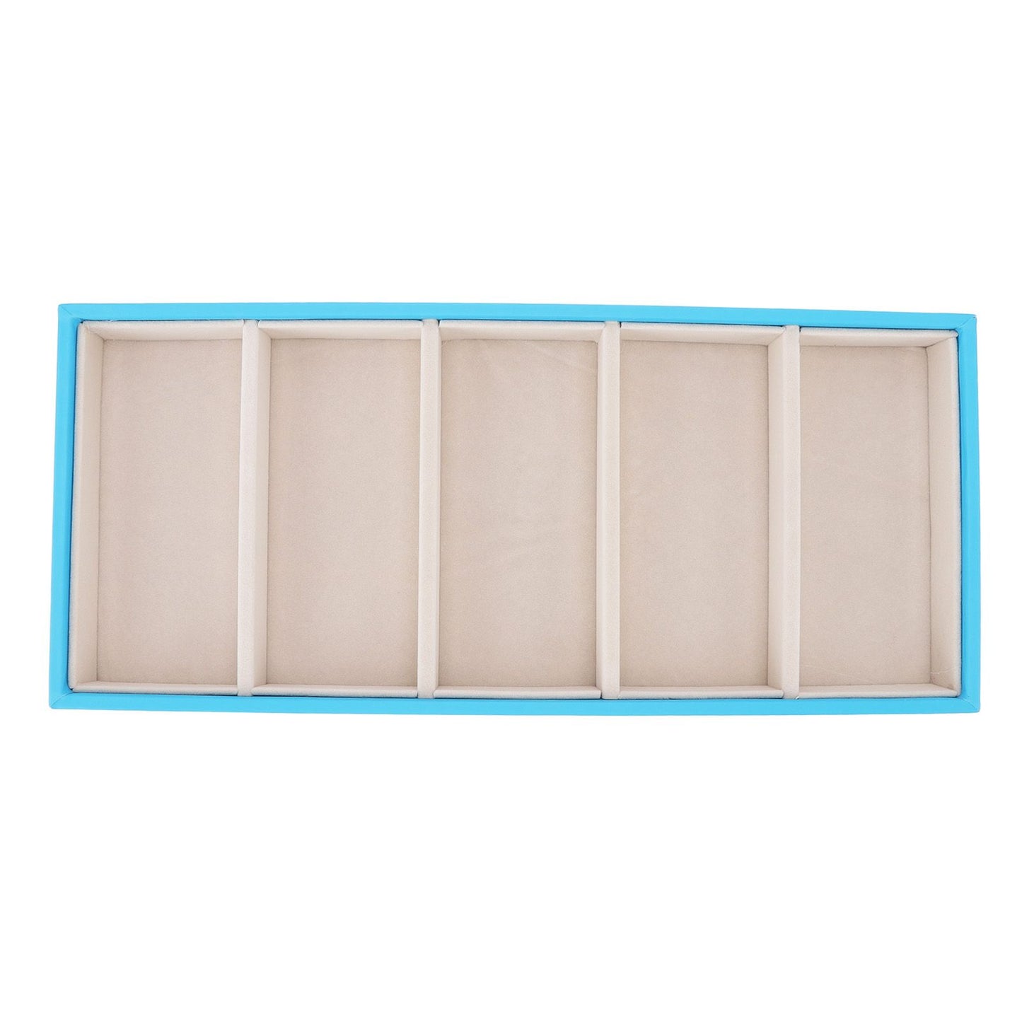 5 Grid Glasses Case Multifunction Space Saving 5 Slot Sunglasses Holder Storage Box Light Blue V1294-YM0523-3117220060813
