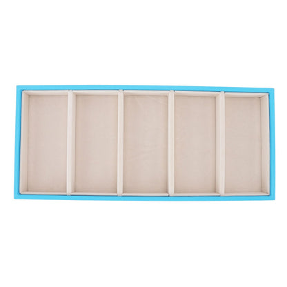 5 Grid Glasses Case Multifunction Space Saving 5 Slot Sunglasses Holder Storage Box Light Blue V1294-YM0523-3117220060813