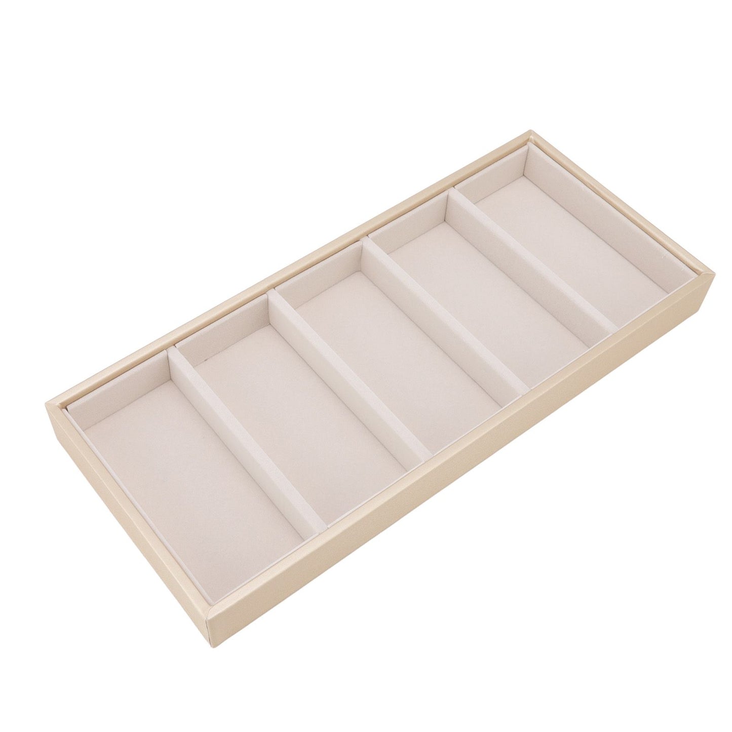5 Grid Glasses Case Multifunction Space Saving 5 Slot Sunglasses Holder Storage Box Beige V1294-YM0523-3117220060814